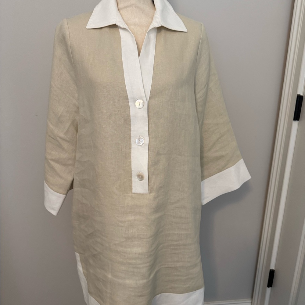 Tuckernuck Cream and White Tunic dress. Size L - Picture 3 of 7